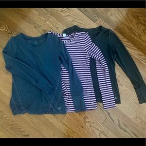 Three GapFit Breathe Long Sleeve T-shirts